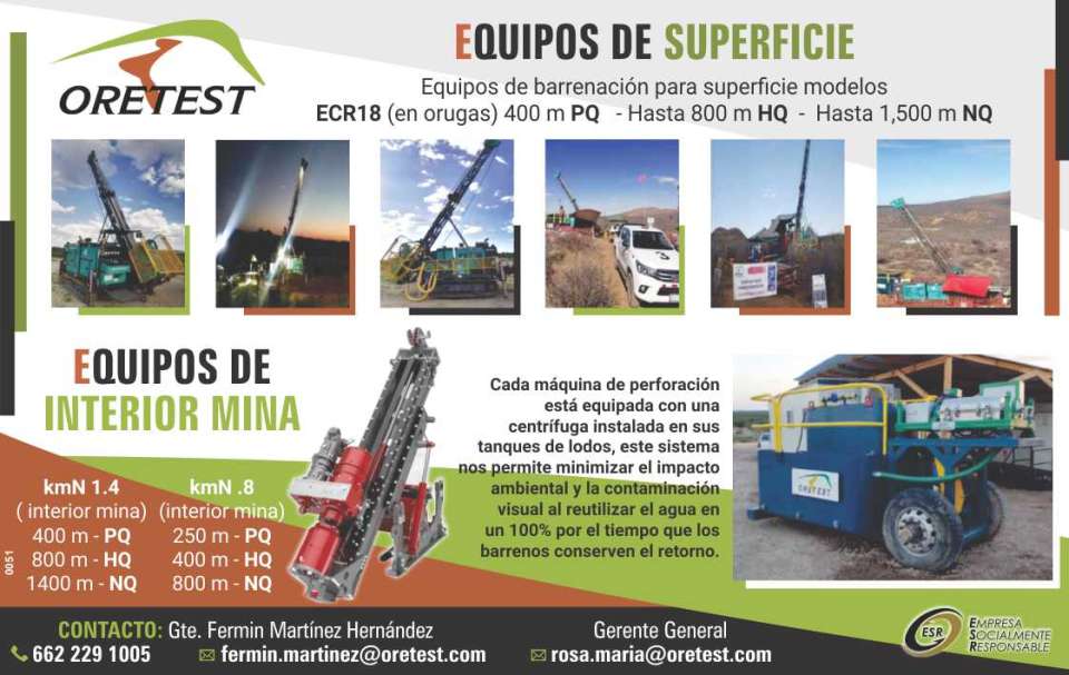 Equipos de barrenacion para superficie, varios modelos, con equipos con una antigüedad no mayor a 2 años, cada maquina cuenta con una centrifuga instalada que ayuda a minimizar el impacto ambiental