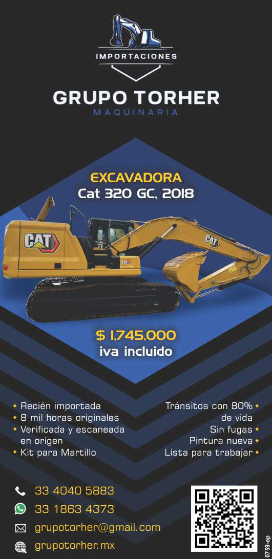 Excavadora Cat 320GC, 2018 $1,745,000.- Recien importada, 8 mil horas originales, verificada y escaneada, kit para martillo, transitos con 80% de vida, sin fugas, pintura nueva, lista para trabajar Excavadora Cat 320GC, 2018 $1,745,000.- Recien importada, 8 mil horas originales, verificada y escaneada, kit para martillo, transitos con 80% de vida, sin fugas, pintura nueva, lista para trabajar