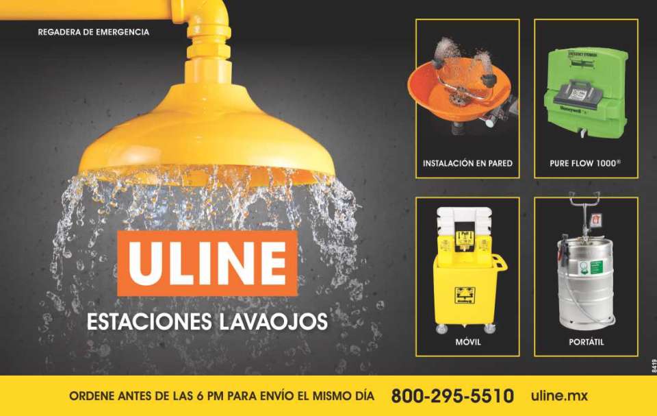 Uline - Estaciones Lavaojos. Regadera de Emergencia, Instalacion en Pared, Estacion de Pared, Pure Flow 1000, Movil Uline - Estaciones Lavaojos. Regadera de Emergencia, Instalacion en Pared, Estacion de Pared, Pure Flow 1000, Movil